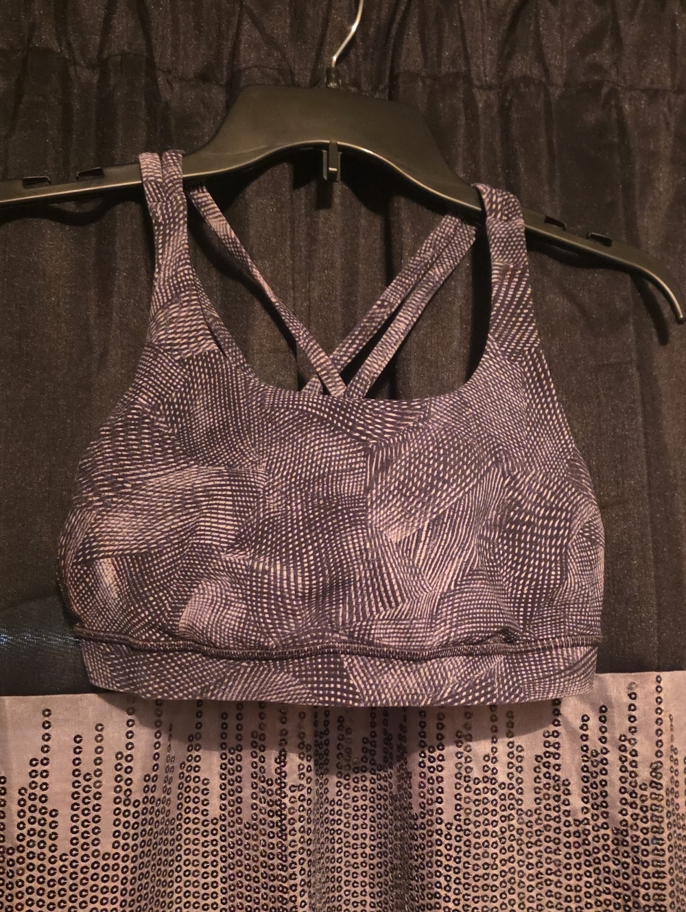 lululemon athletica Purple Patterned Crisscross Sports Bra